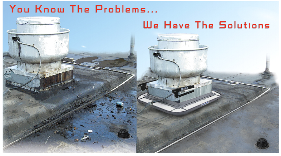 before and after rooftop grease containment around restaurant rooftop ventilation